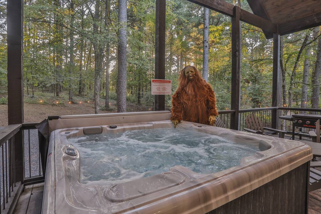 yeti in the outdoor hottub