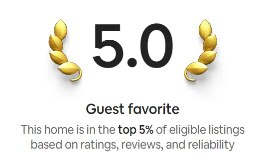 5.0 Rating from Airbnb