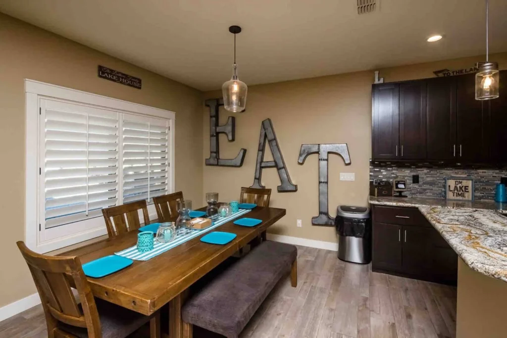Havasu Hideaway - Kitchen area with dining table inside
