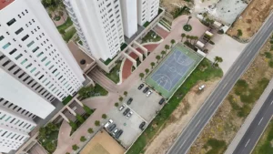 Los Portales Building from Drone shot