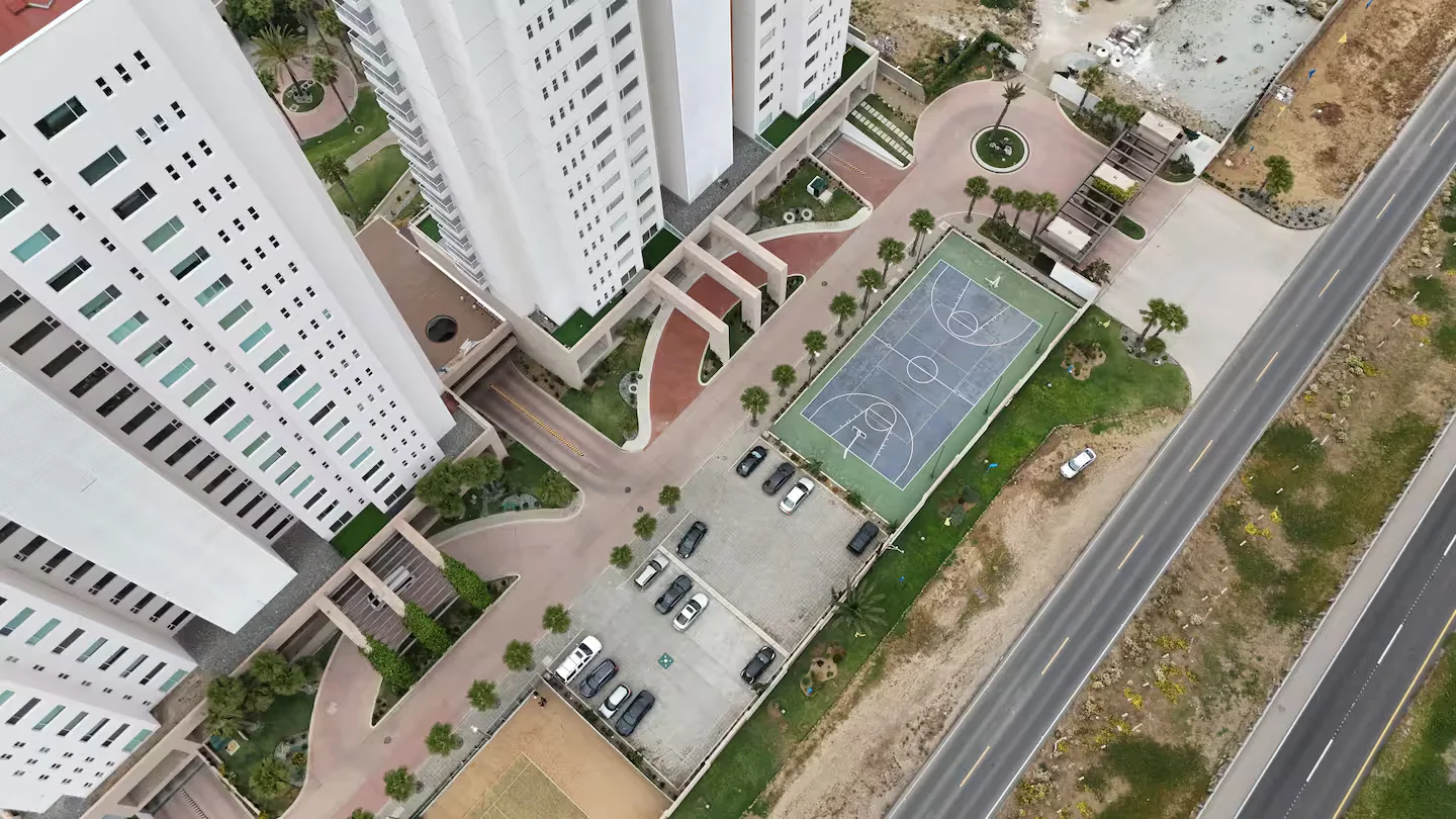 Los Portales Building from Drone shot